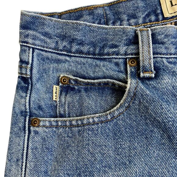 L.L. Bean Womens Vintage 90s Plaid Flannel Lined Jeans High Waisted Tapered Leg - Picture 10 of 16